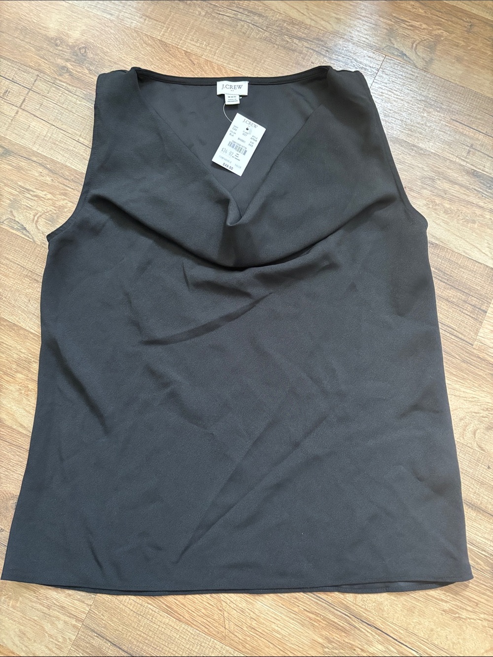 J. Crew Black Sleeveless Cowl Neck Tank